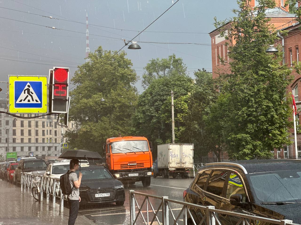 Петербург накрыли сильные дожди и аномальное тепло одновременно